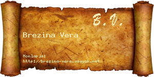 Brezina Vera névjegykártya